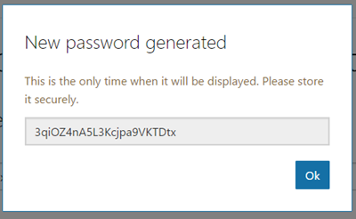 App Registration - New Password